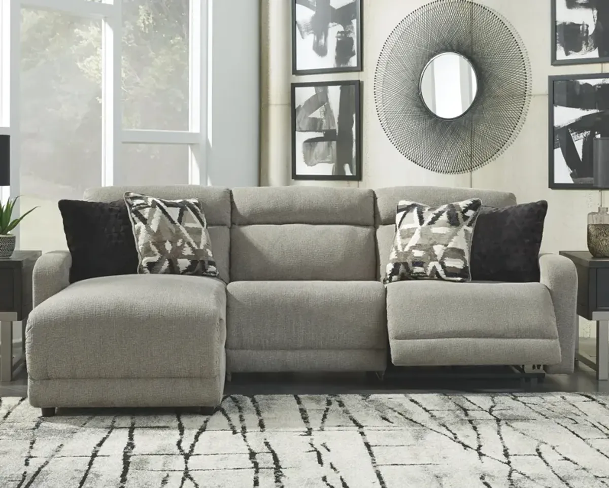 Ashley Colleyville 3-Piece Power Reclining Sectional with Chaise Right-Arm Facing Stone
