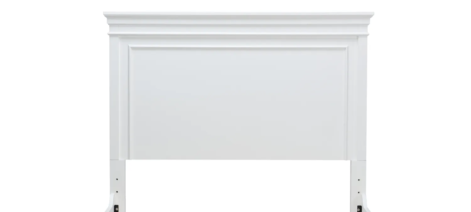 CANTERBURY WHITE PANEL HEADBOARD FULL WHITE FINISH