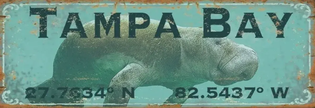Red Horse Vintage Latitude Custom Manatee Daytona Beach Wall Sign