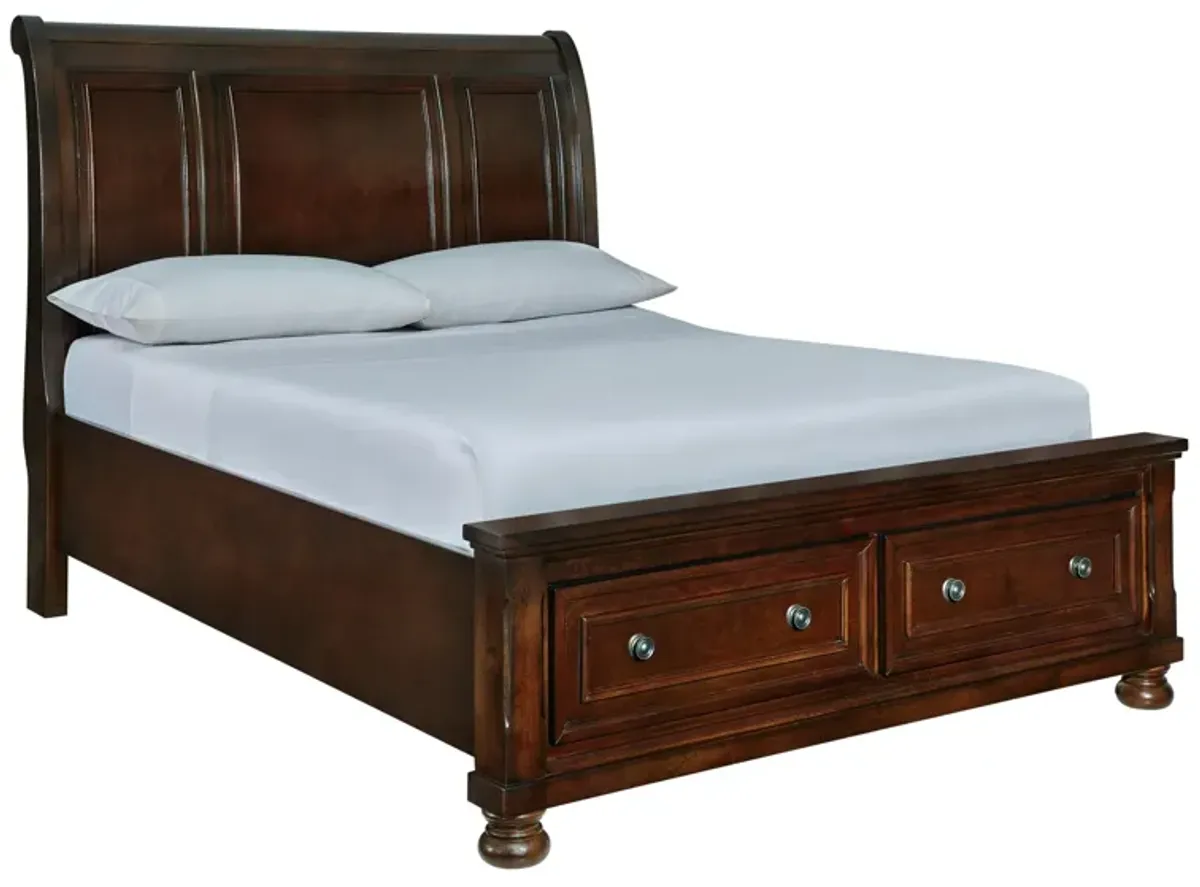 Ashley Porter Queen Sleigh Bed Rustic Brown Millennium