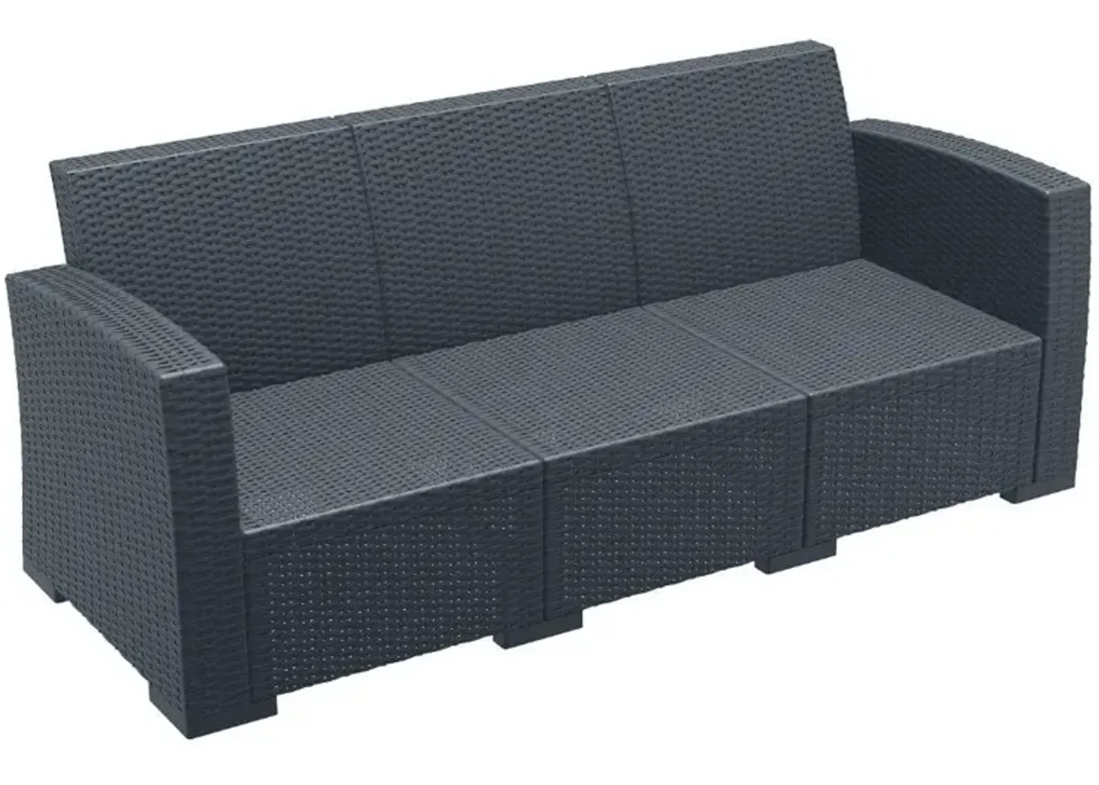 Compamia Monaco Resin Patio Sofa Dark Gray with Sunbrella Natural Cushion