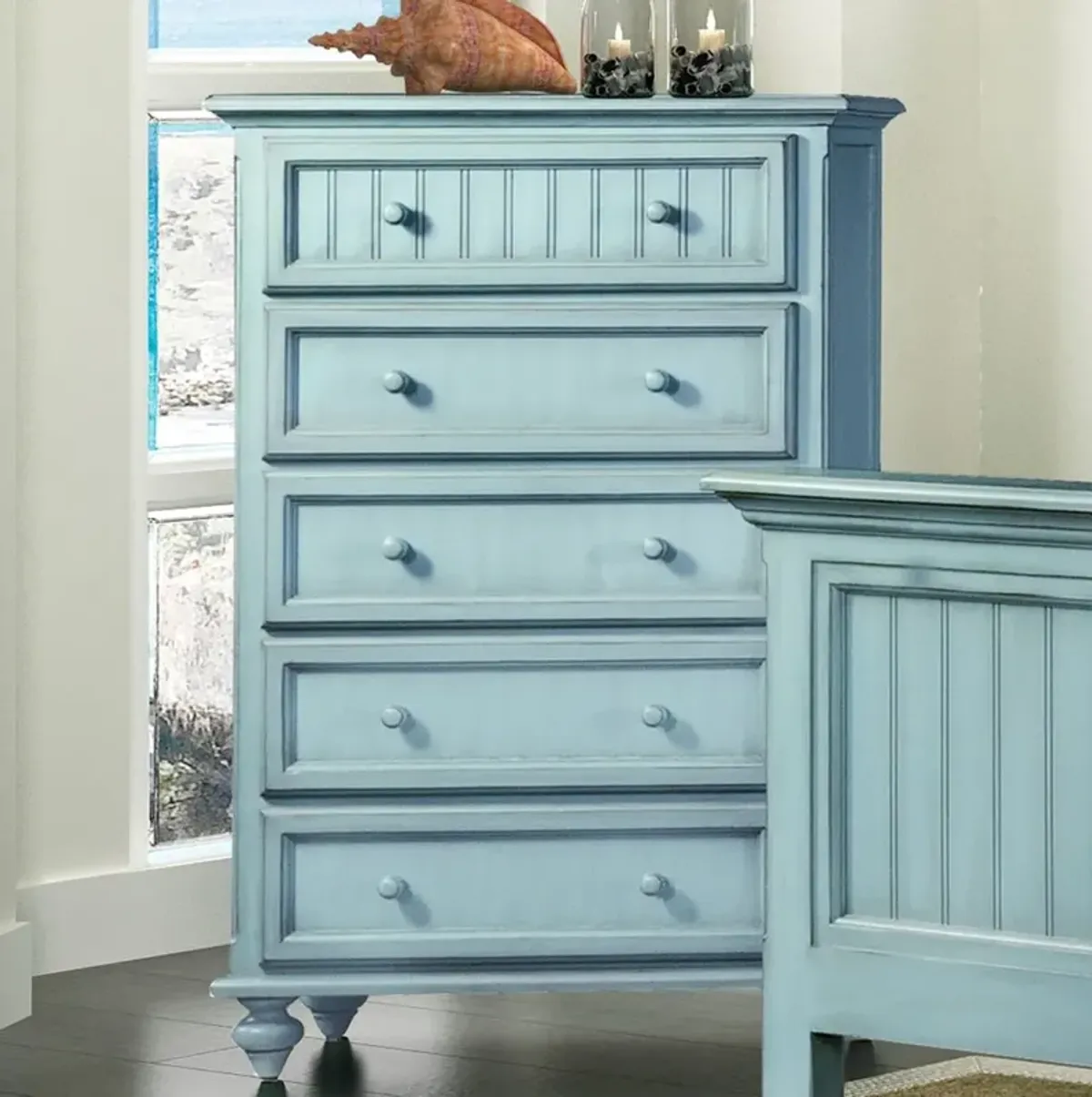 Seawinds Monaco 5-Drawer Bleu Finish Chest