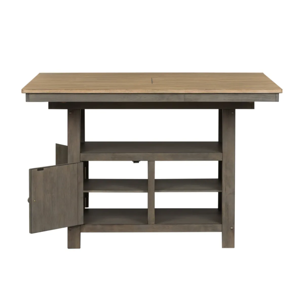 Liberty Furniture 7-Piece Gray & Sandstone Gathering Dining Table Set Lindsey Farm