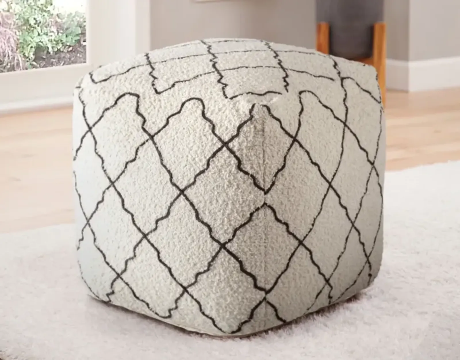 Steve Silver Lattice Handwoven Pouf