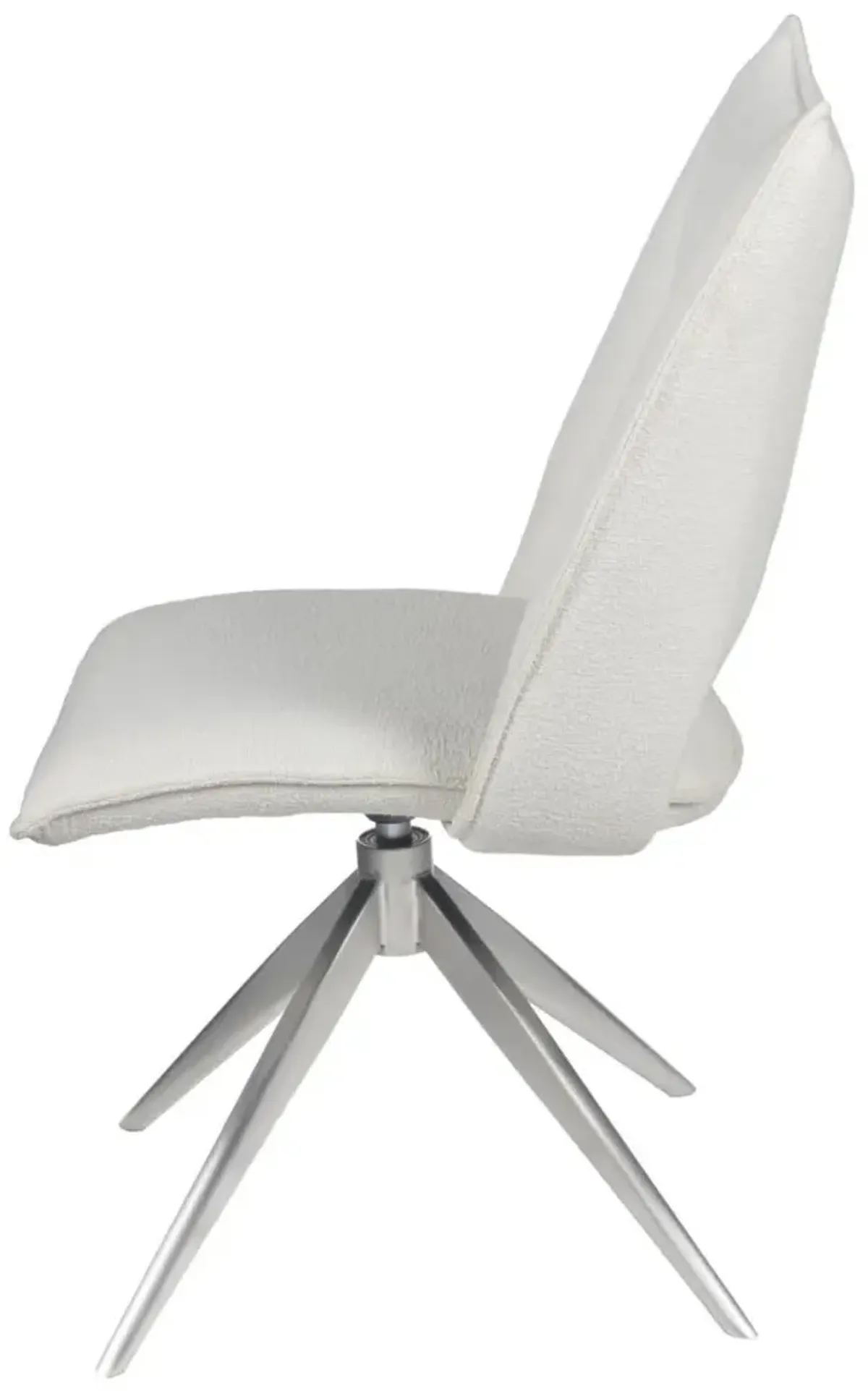 Chintaly Nora White Contemporary Side Chair with Memory Swivel