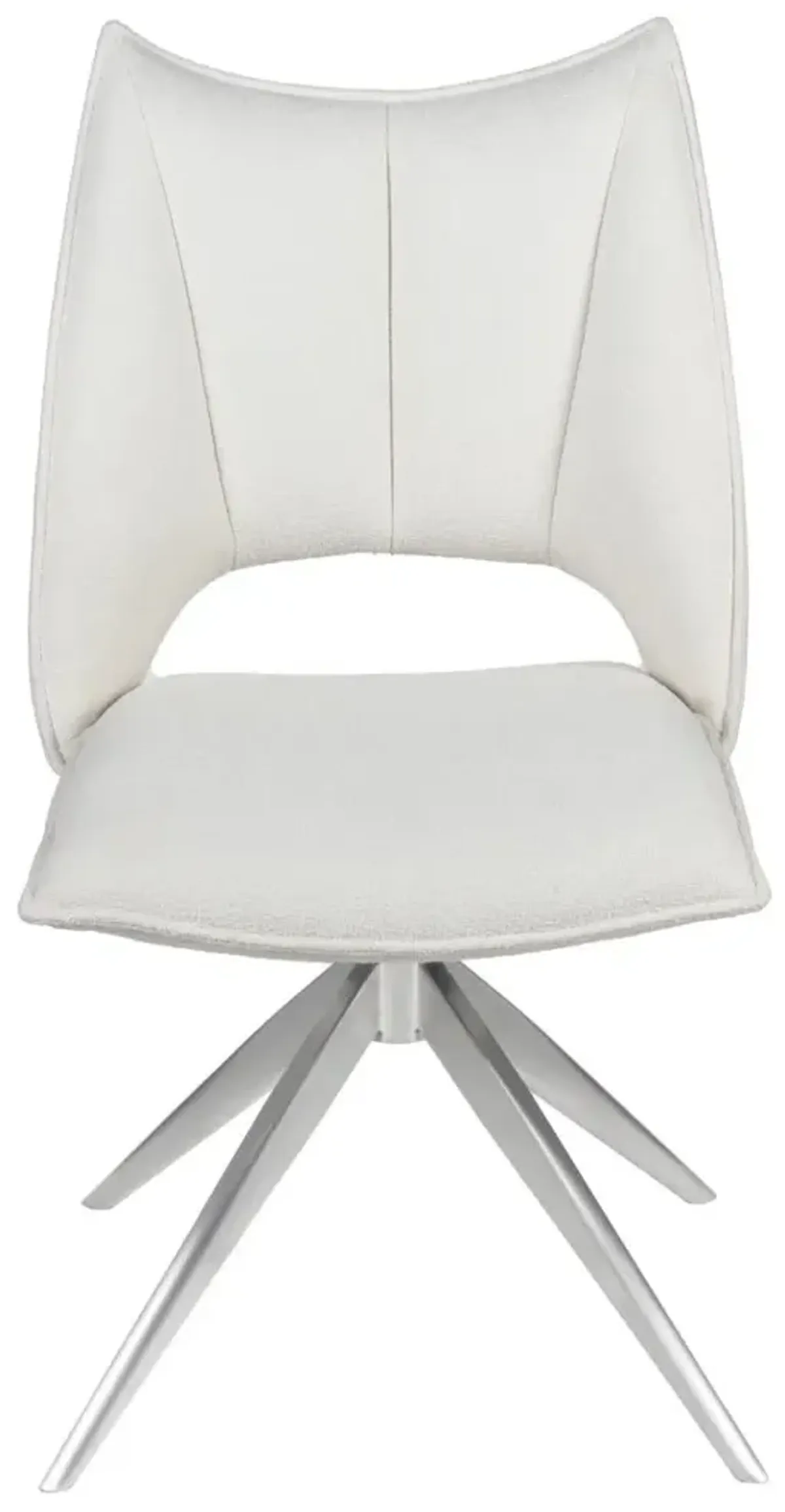 Chintaly Nora White Contemporary Side Chair with Memory Swivel