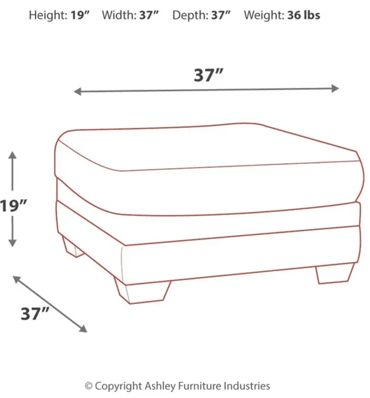 Ashley Tracling Oversized Ottoman Slate Benchcraft