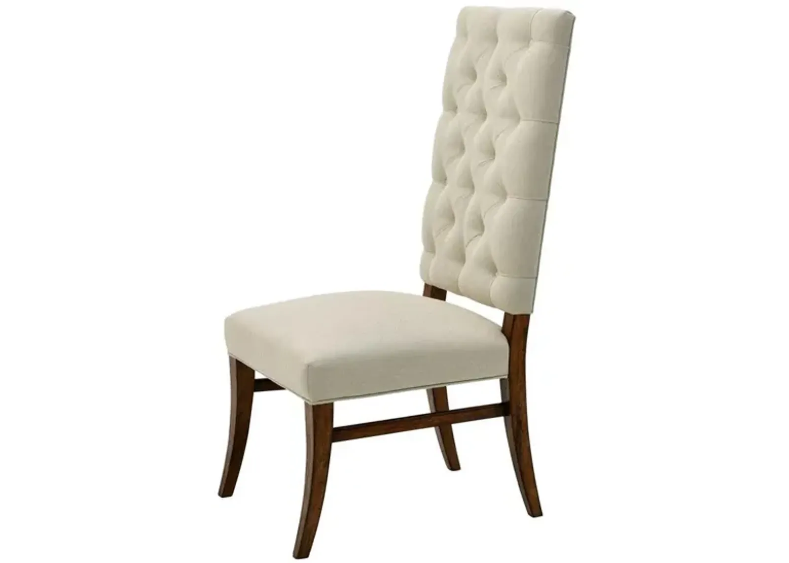 Noble Furniture Anna Dining Side Chair Crafted in Mango Wood & Button Tufted Performance Fabric