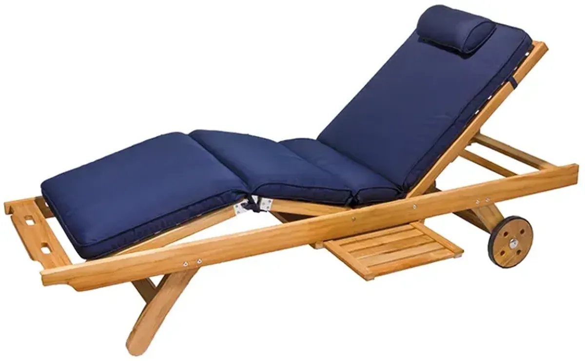 Royal Teak Sunbed Navy Outdoor Cushion