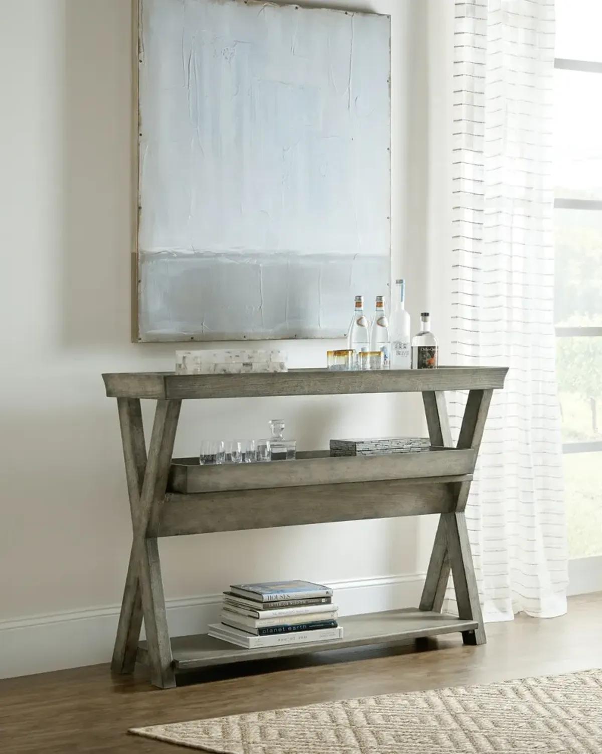 Hooker Furniture Alfresco Pertuso Tray Top Console Table