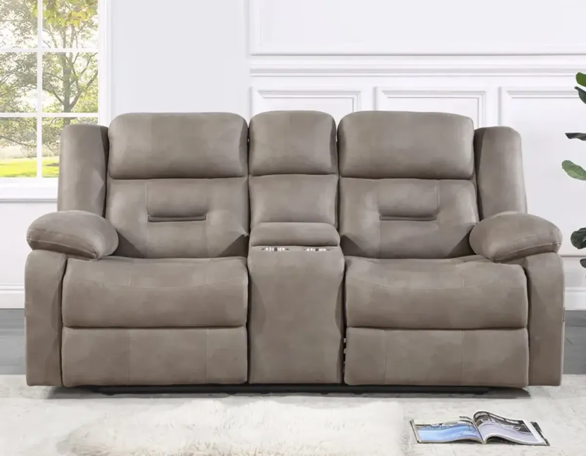 Steve Silver Abilene Manual Reclining Console Loveseat Tan