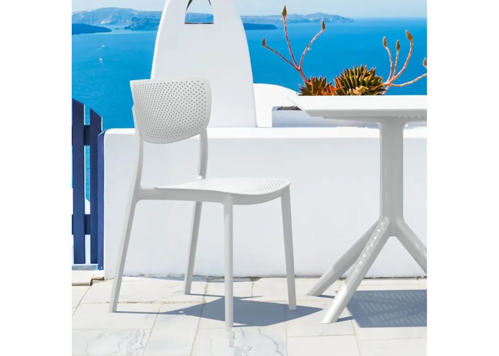 Compamia 3-Piece Lucy Outdoor Bistro Set with 31 Inch Table Top White