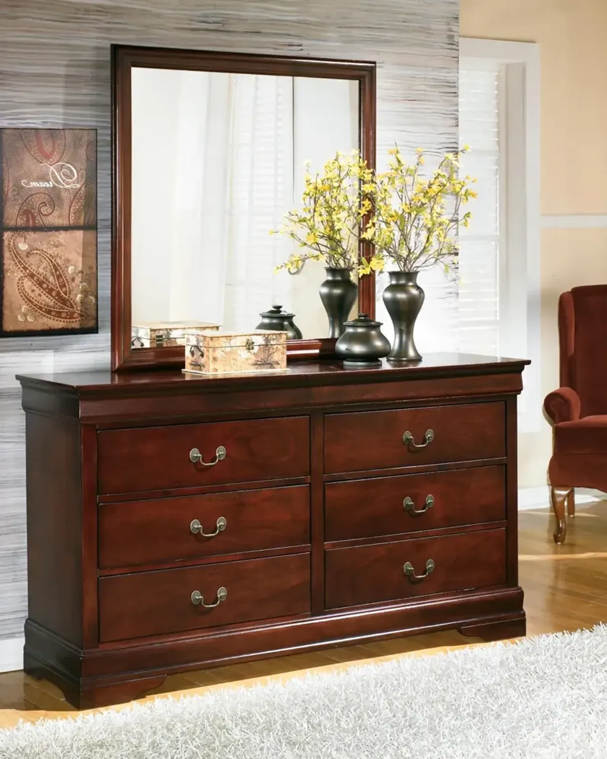 Ashley Alisdair Dark Brown Dresser & Mirror