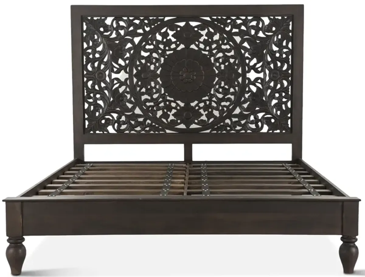 Home Trends Design Taj Vintage Brown Mango Wood King Bed