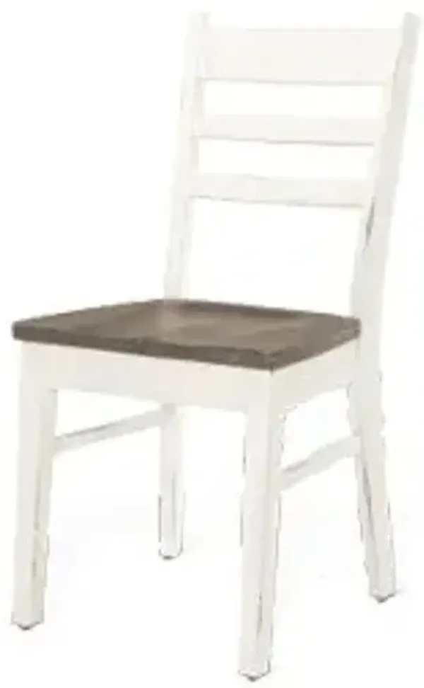 Sunny Designs Pasadena Marble White & Buck Skin Ladderback Dining Chair
