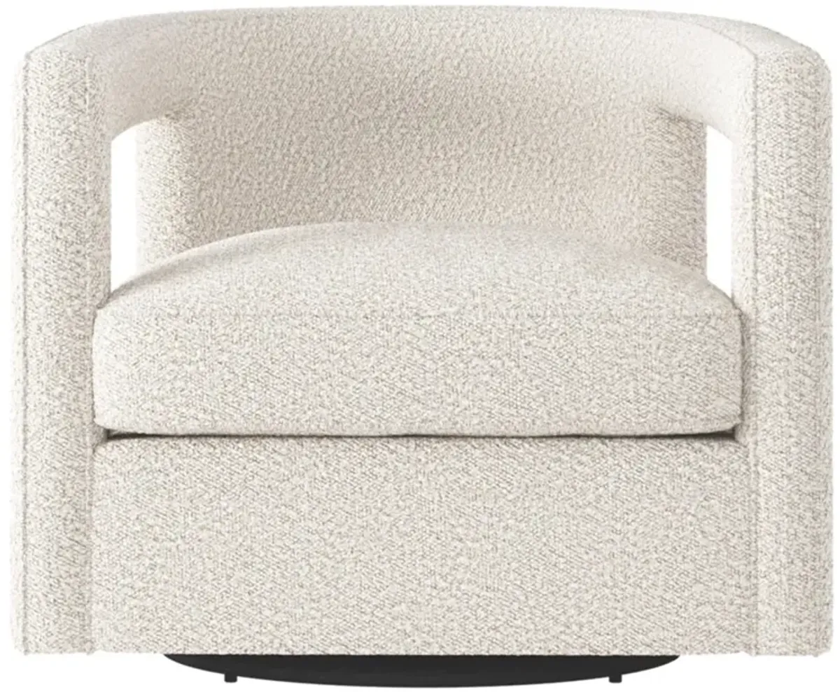 Bernhardt Alana Fabric Swivel Barrel Chair Without Nails