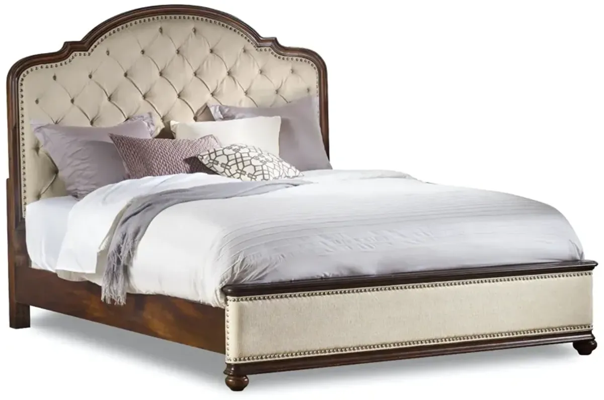 Hooker Furniture Leesburg California King Upholstered Bed with Wood Rails