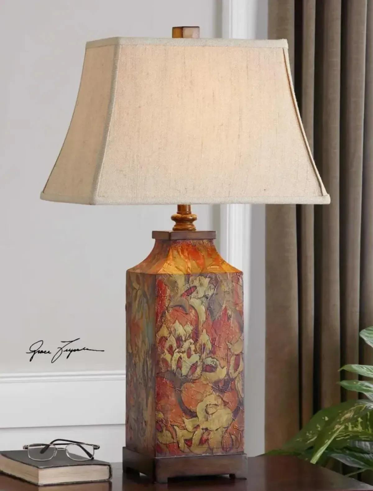 Uttermost Colorful Flowers Table Lamp