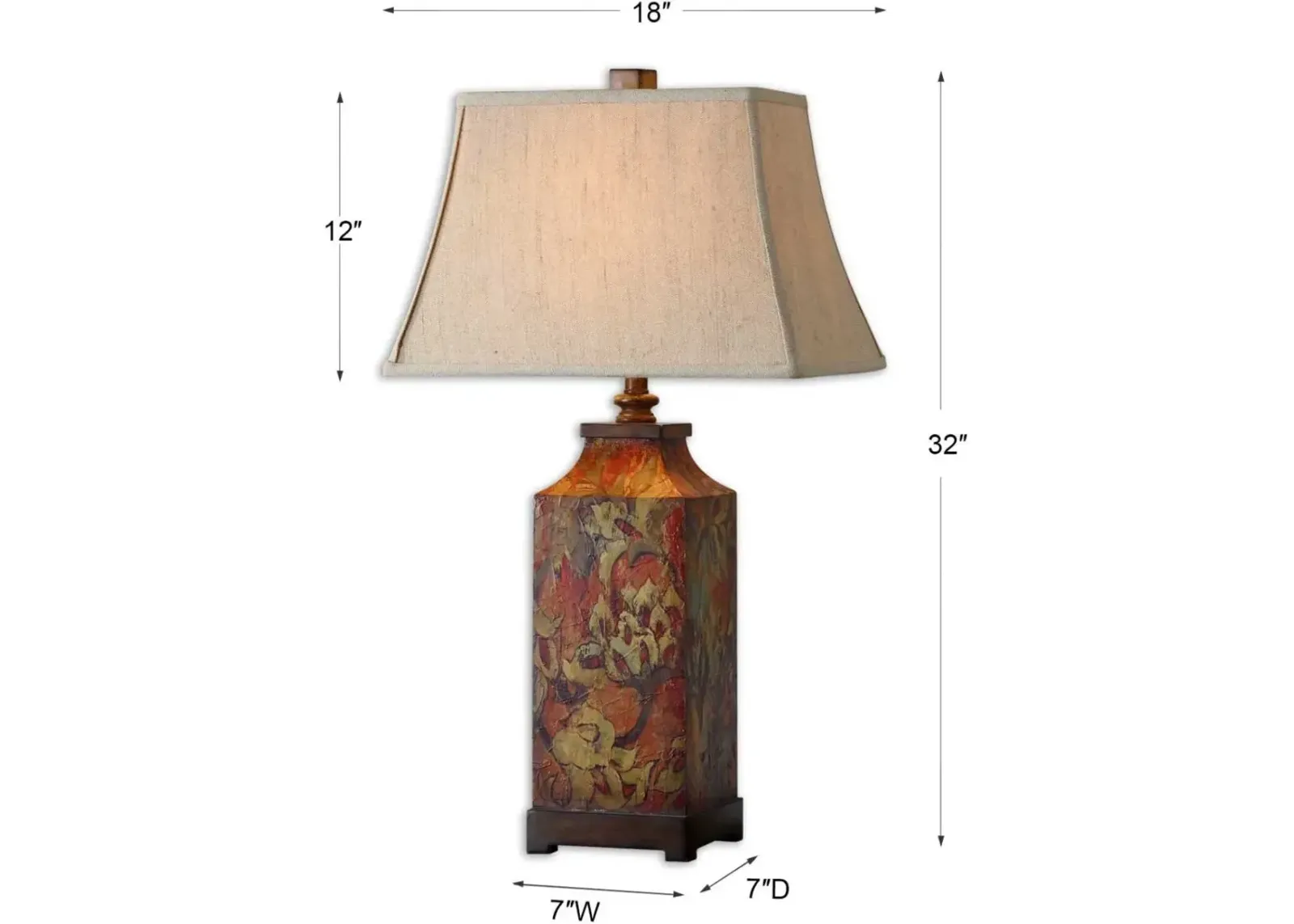 Uttermost Colorful Flowers Table Lamp