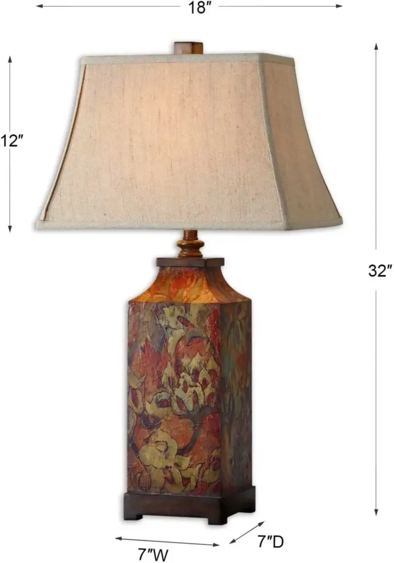 Uttermost Colorful Flowers Table Lamp