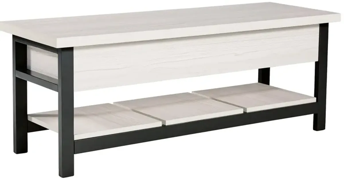 Ashley Rhyson White/Black Storage Bench