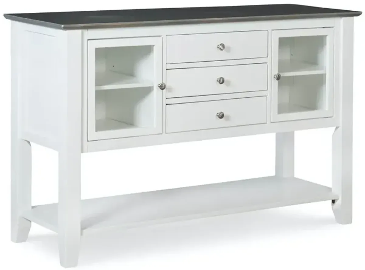 John Thomas Cosmopolitan Dining Server in Heather Gray & White