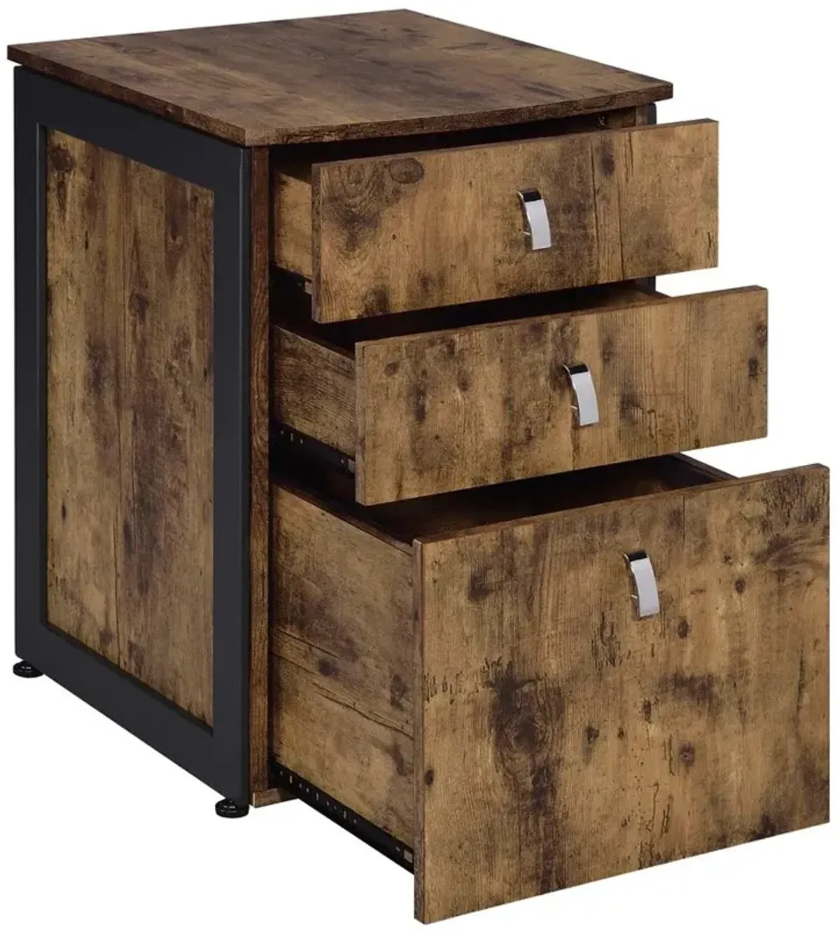 Coaster Estrella 3-Drawer Home Office File Cabinet Rustic Nutmeg