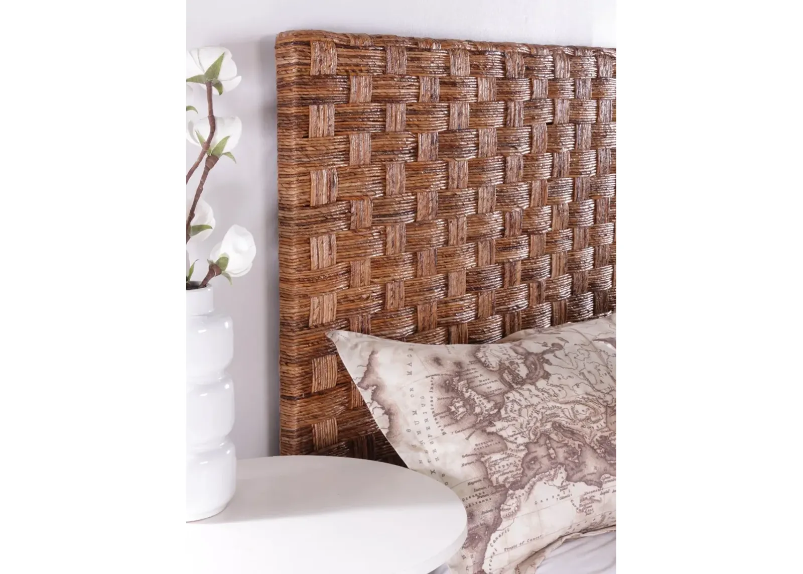 Palmetto Home Panama Jack Woven Bed Program Banana Coffee Twin Woven Headboard