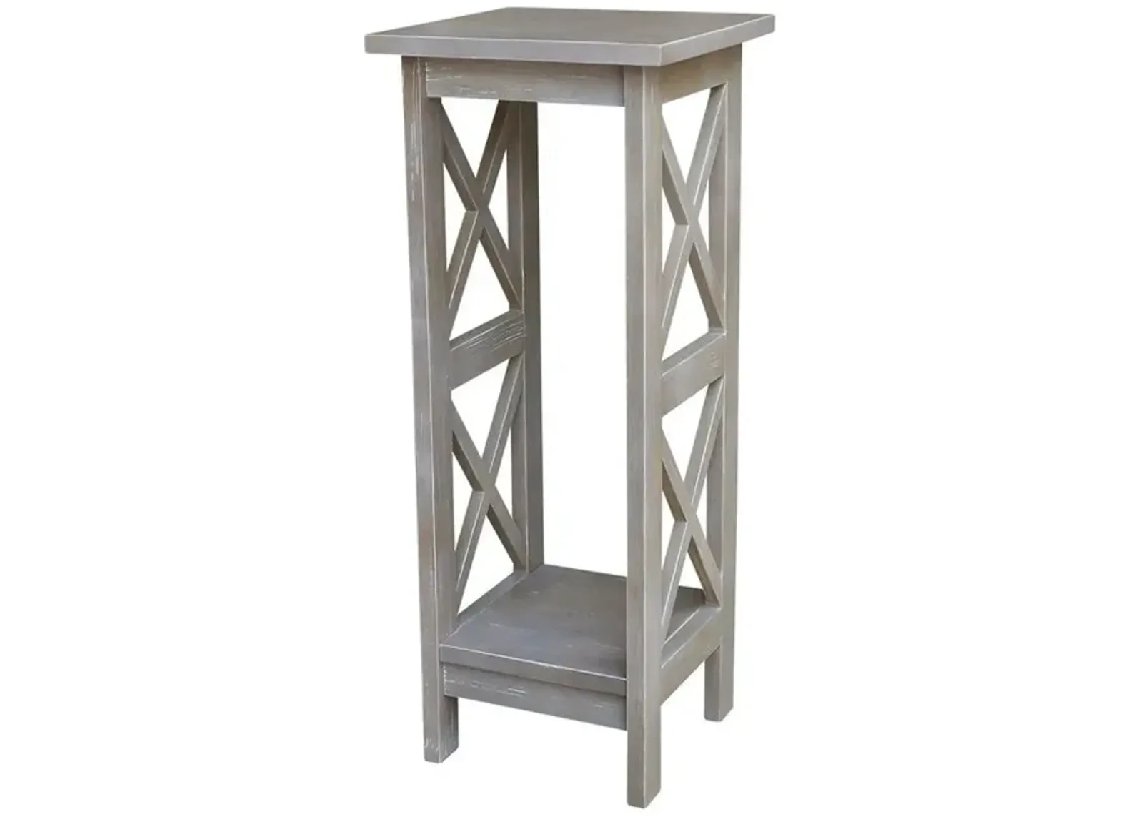 John Thomas 30 Inch X-Side Plant Stand in Taupe Gray