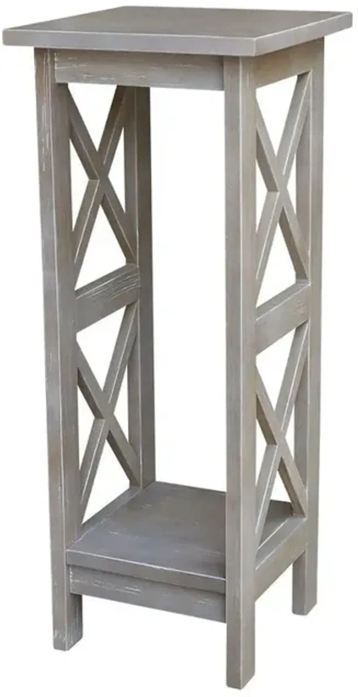 John Thomas 30 Inch X-Side Plant Stand in Taupe Gray