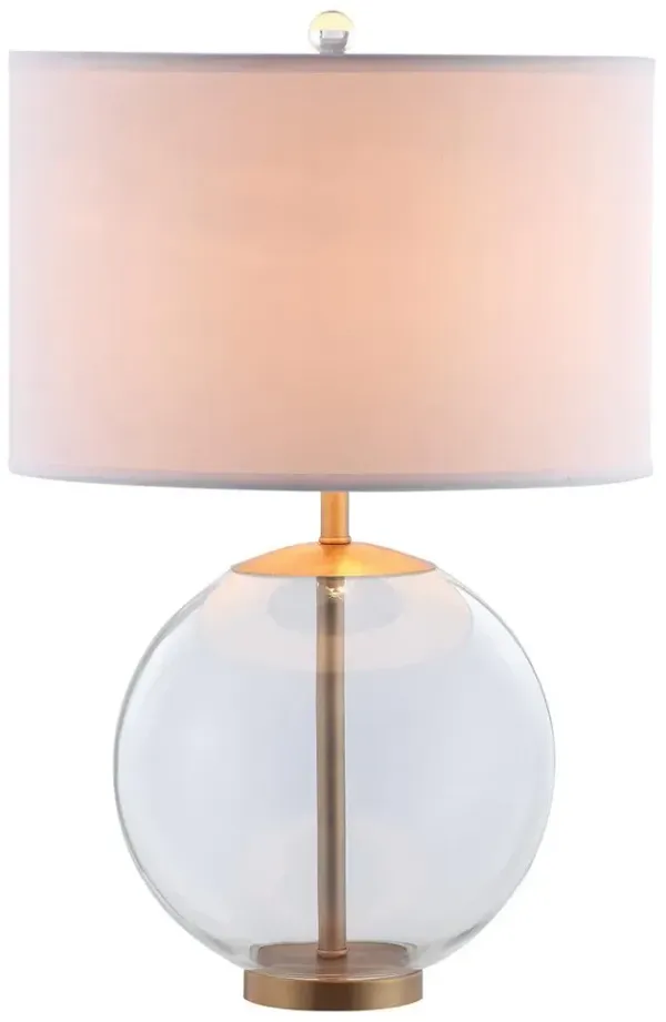 Coaster Kenny 27 Inch Drum Shade Clear Glass Table Lamp Brass