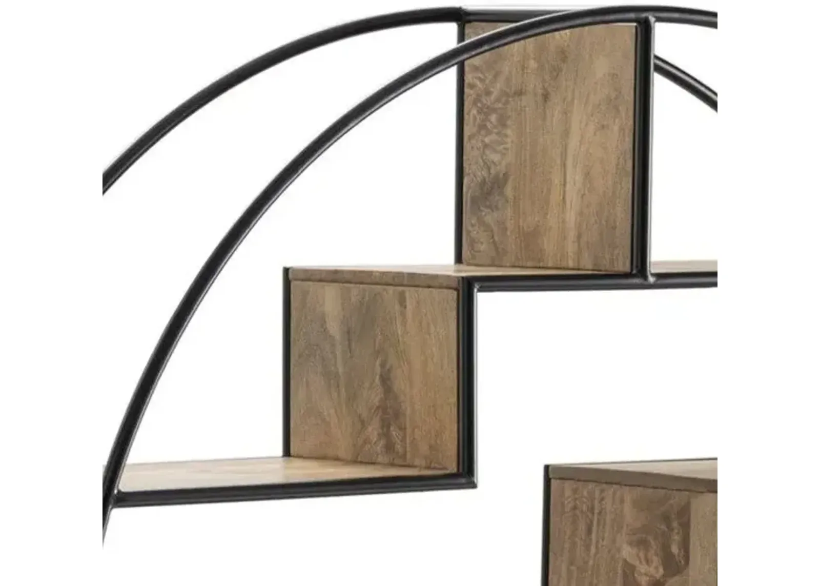 Crestview Accord Black/Brown Round Etagere