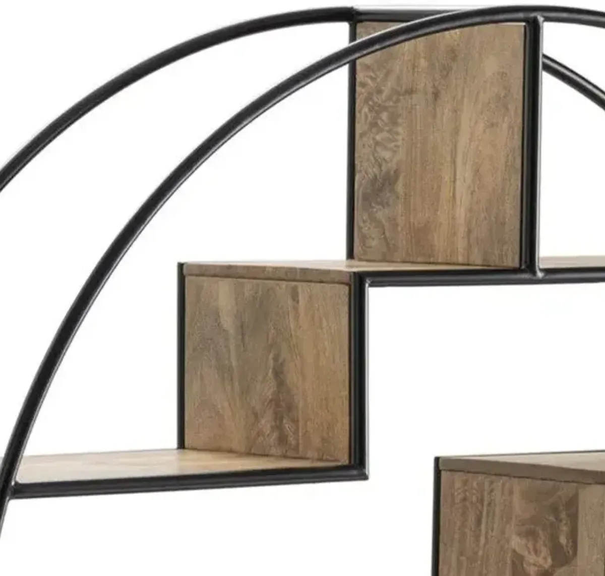 Crestview Accord Black/Brown Round Etagere