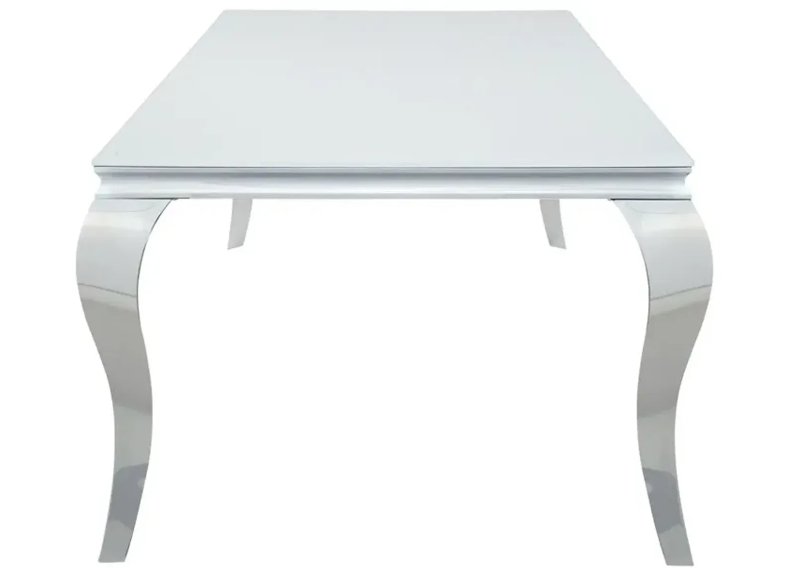 Coaster Carone Rectangular 81 Inch Glass Top Dining Table White