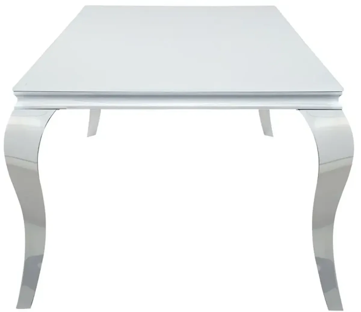 Coaster Carone Rectangular 81 Inch Glass Top Dining Table White