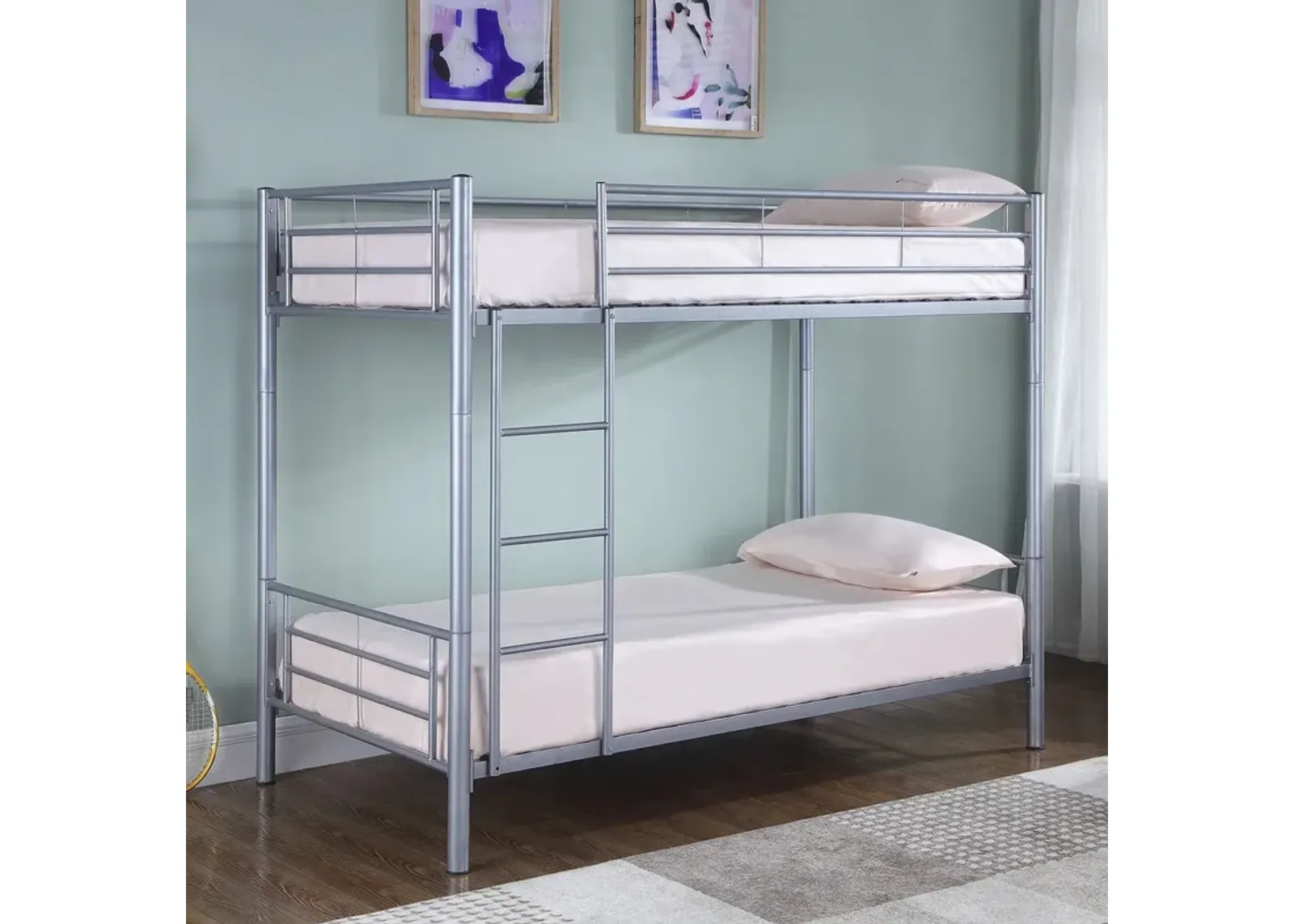 Coaster Hayward Metal Twin Over Twin Bunk Bed Silver