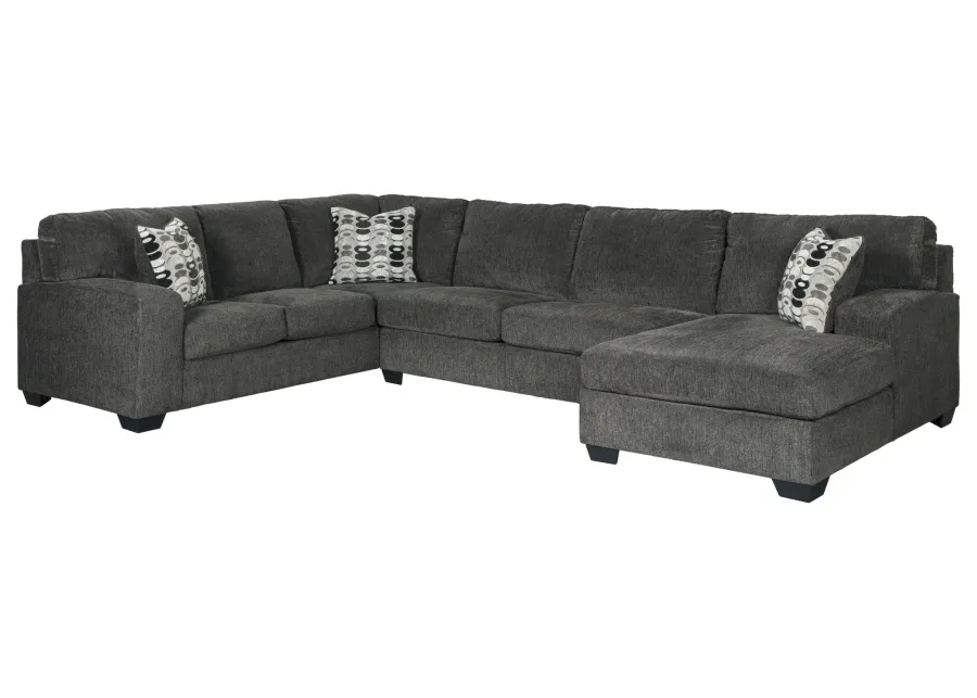 BALLINASLOE 3-PIECE SECTIONAL WITH CHAISE SMOKE SIGNATURE DESIGN