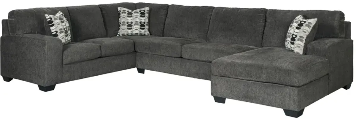 Ashley Ballinasloe 3-Piece Sectional with Chaise Right-Arm Facing Smoke