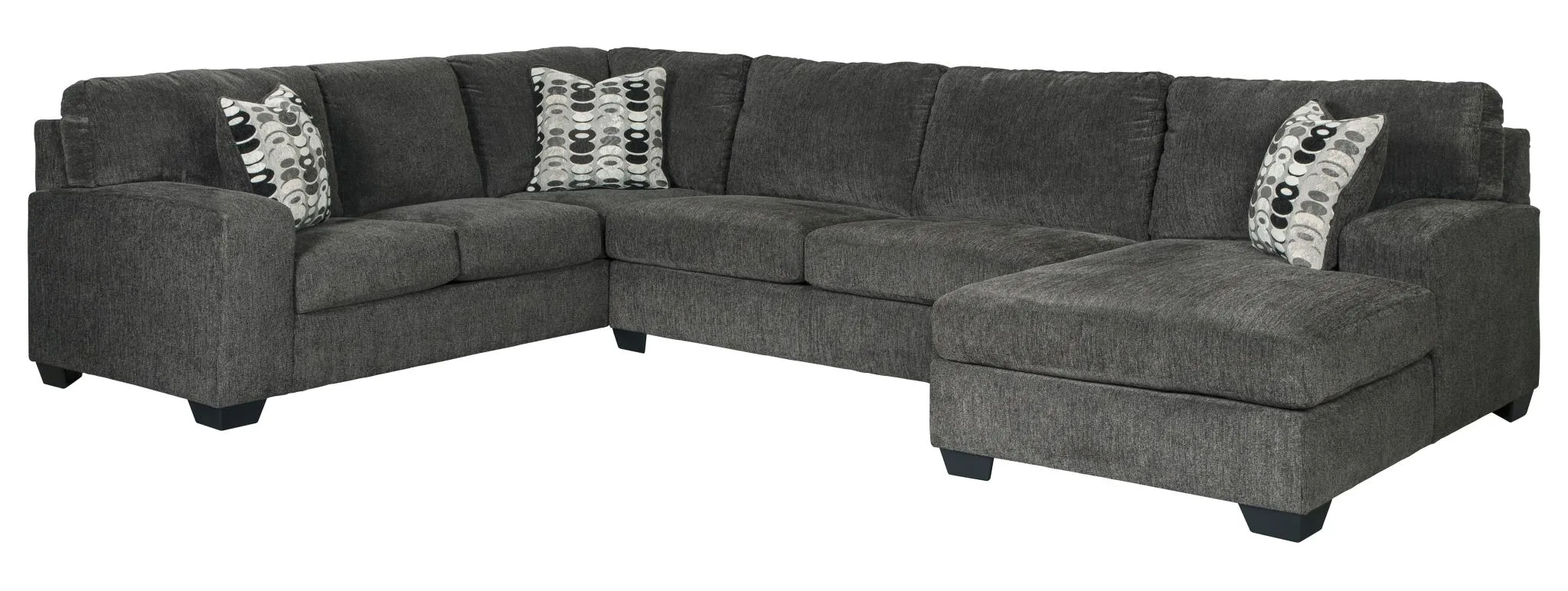 BALLINASLOE 3-PIECE SECTIONAL WITH CHAISE SMOKE SIGNATURE DESIGN