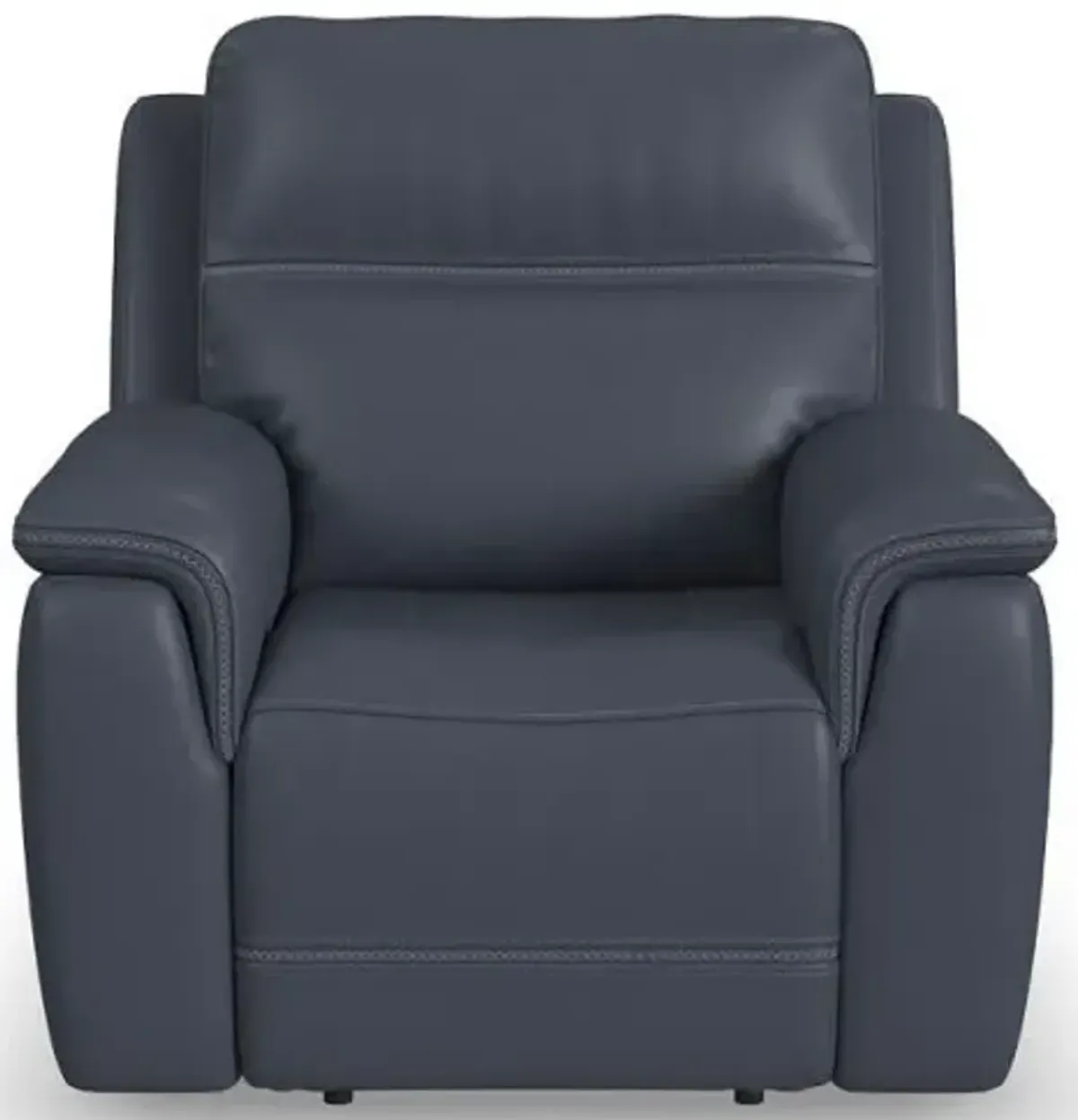 Flexsteel Sawyer Dark Blue Power Leather Recliner with Power Headrest & Lumbar