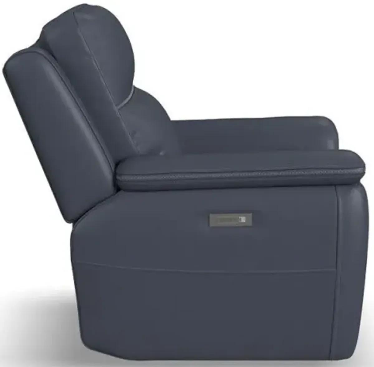 Flexsteel Sawyer Dark Blue Power Leather Recliner with Power Headrest & Lumbar