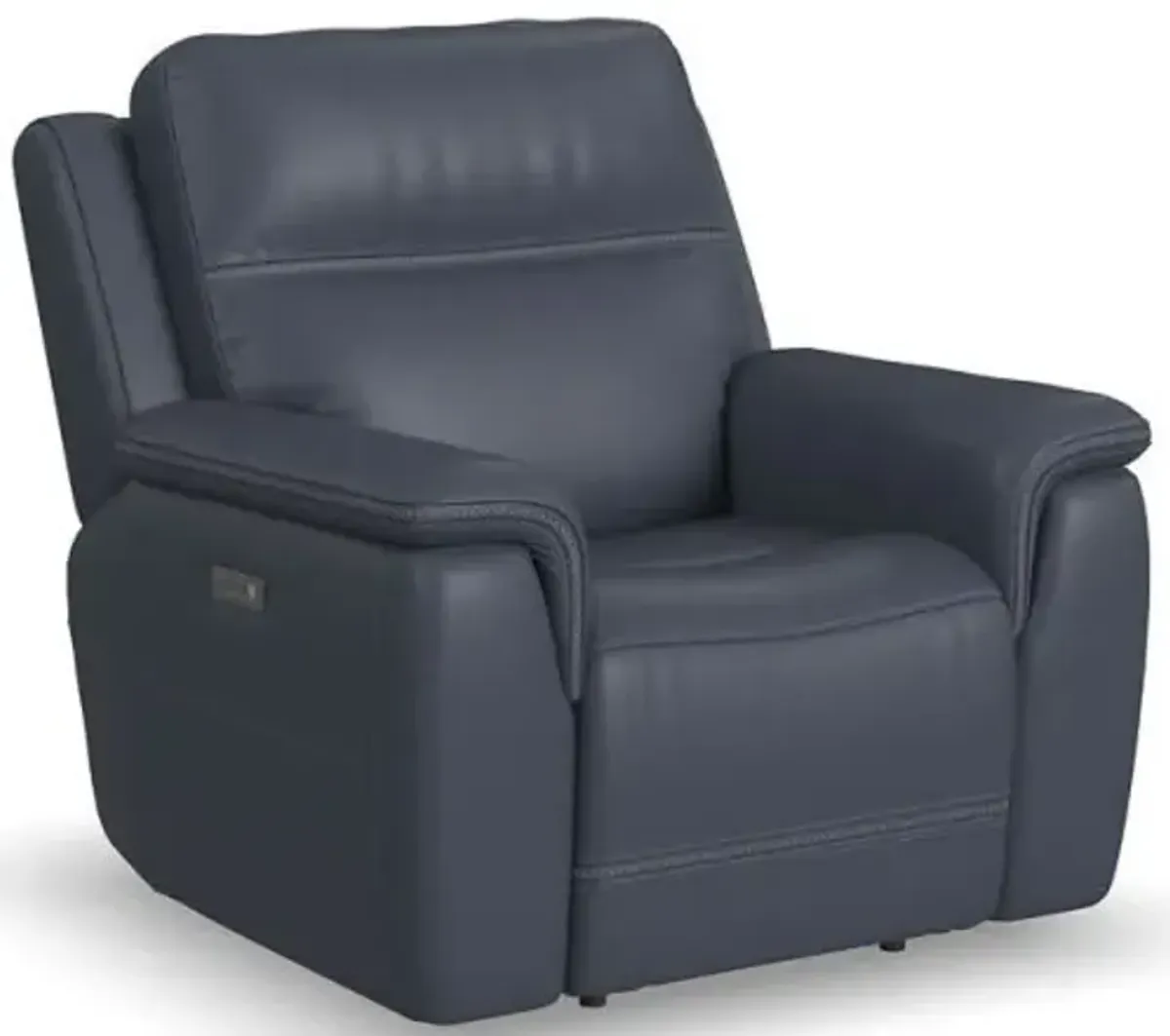 Flexsteel Sawyer Dark Blue Power Leather Recliner with Power Headrest & Lumbar