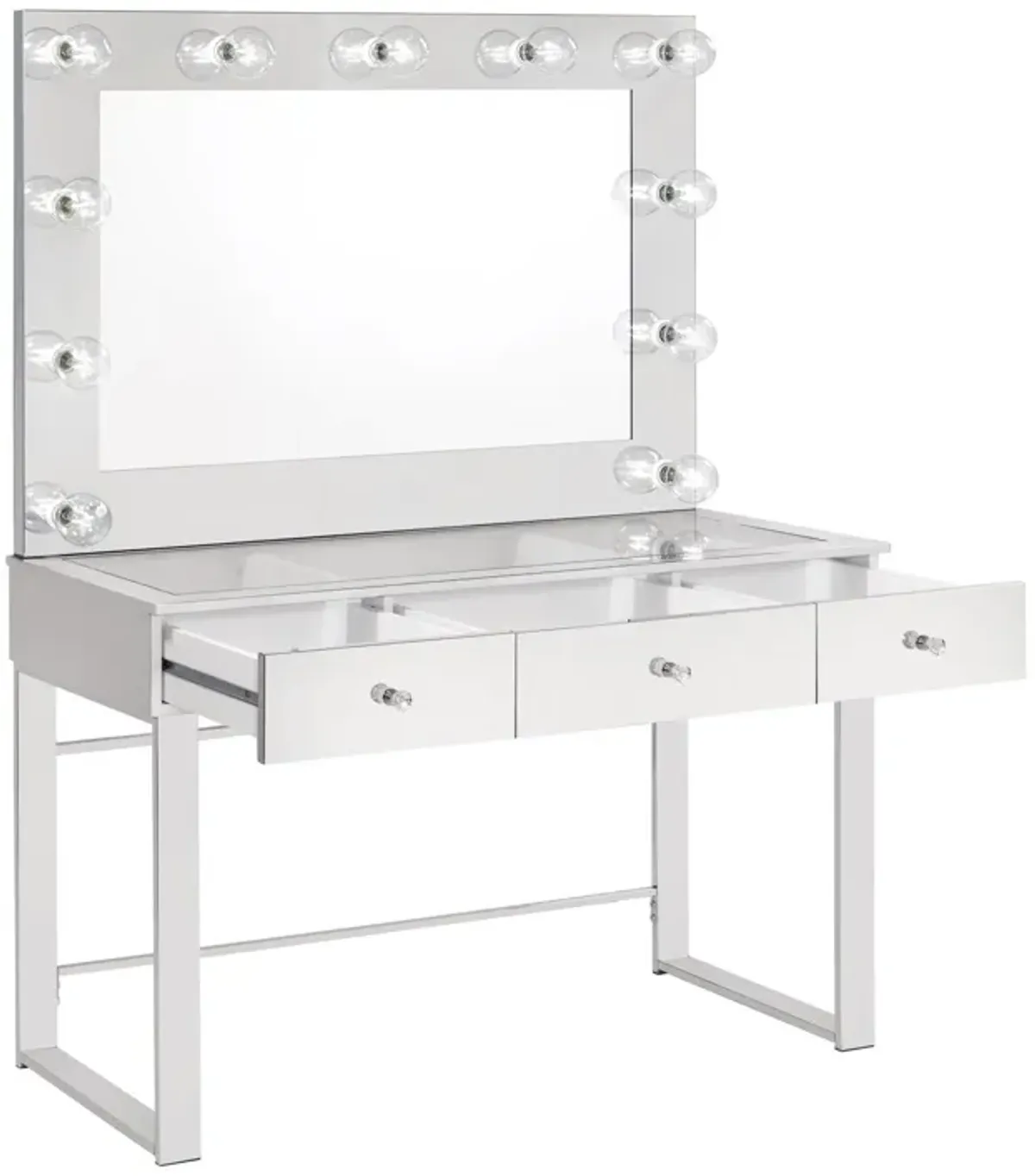 Coaster Umbridge 3-Drawer Vanity Set with Lighting Chrome & White