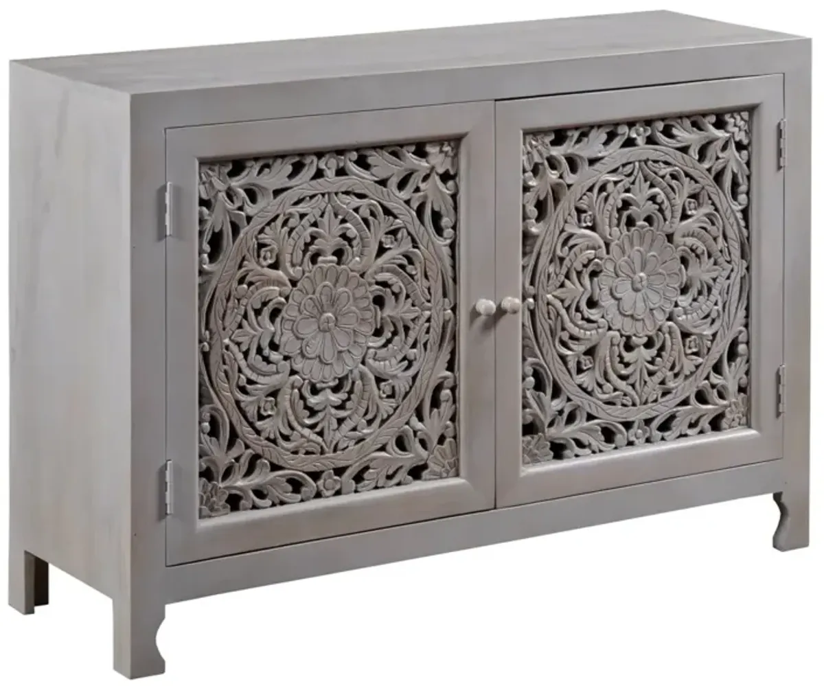 Hammary Hidden Treasures Pierced Floral 2-Door Cabinet