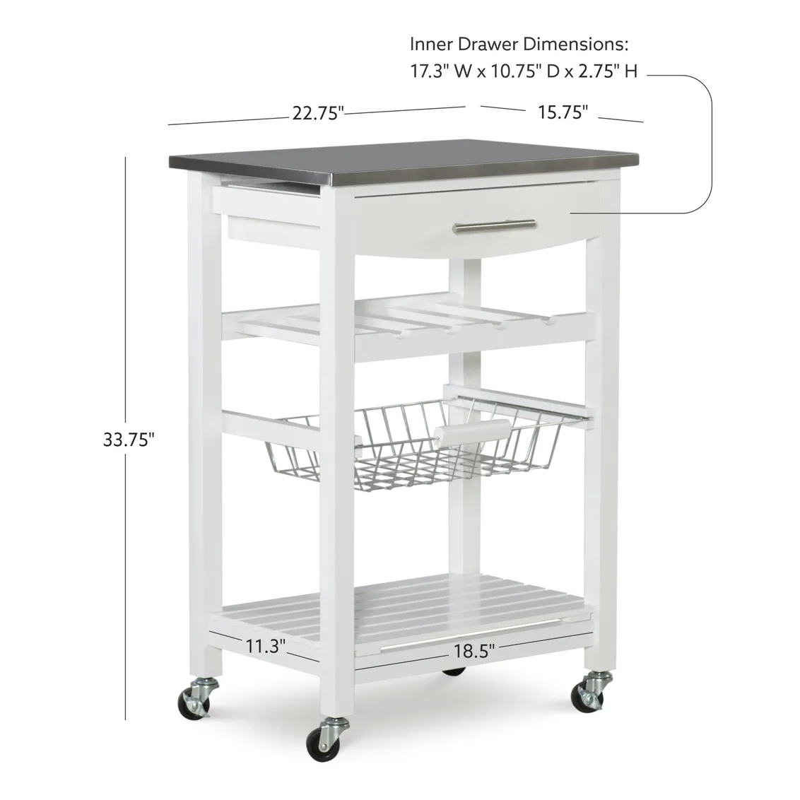 CLARKE WHITE KITCHEN CART