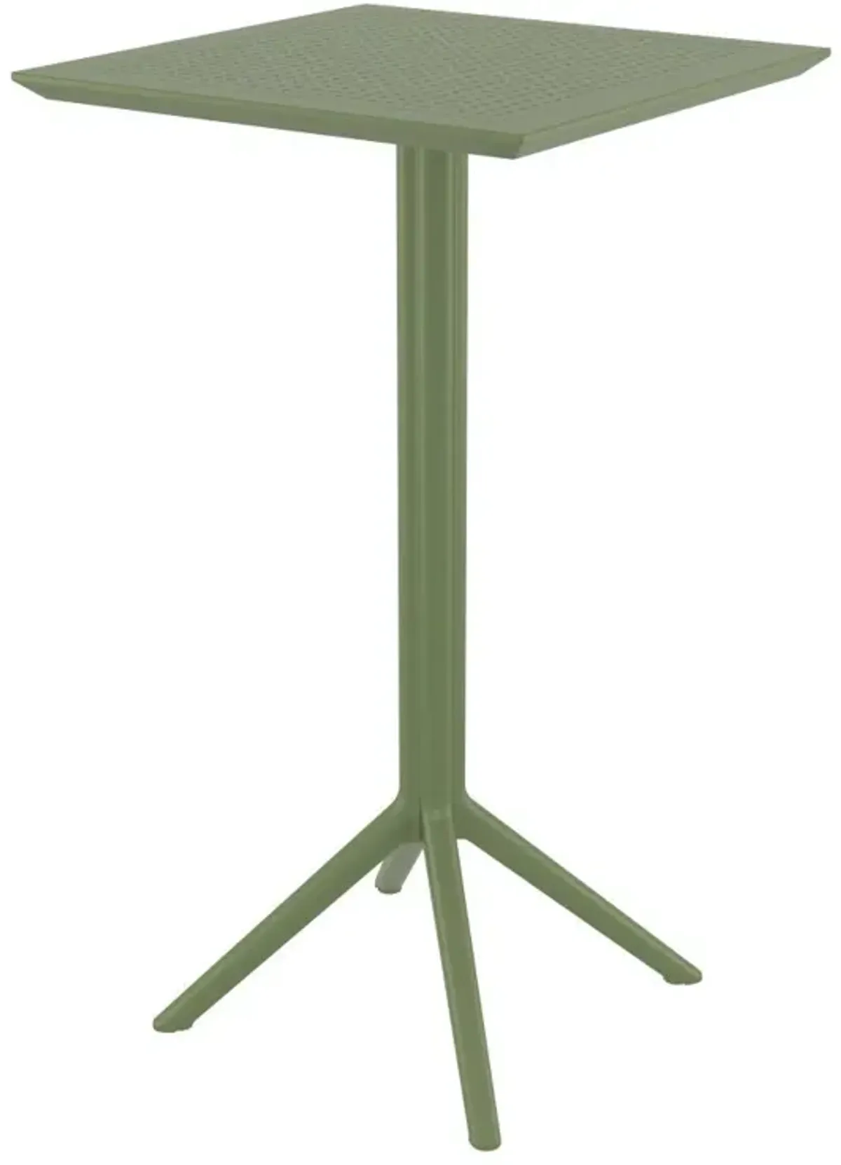 Compamia 24 Inch Outdoor Sky Square Folding Bar Table Olive Green