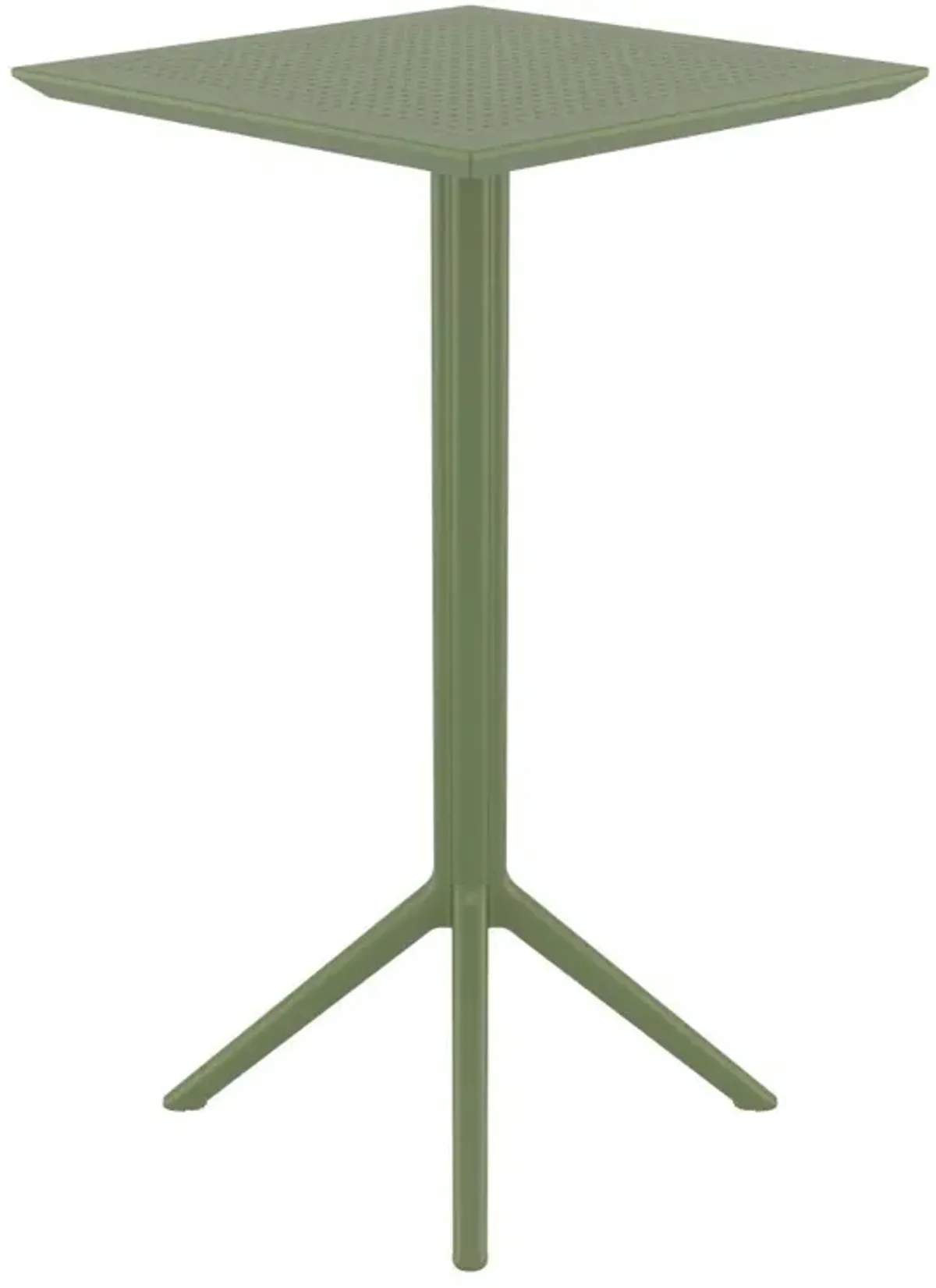 Compamia 24 Inch Outdoor Sky Square Folding Bar Table Olive Green