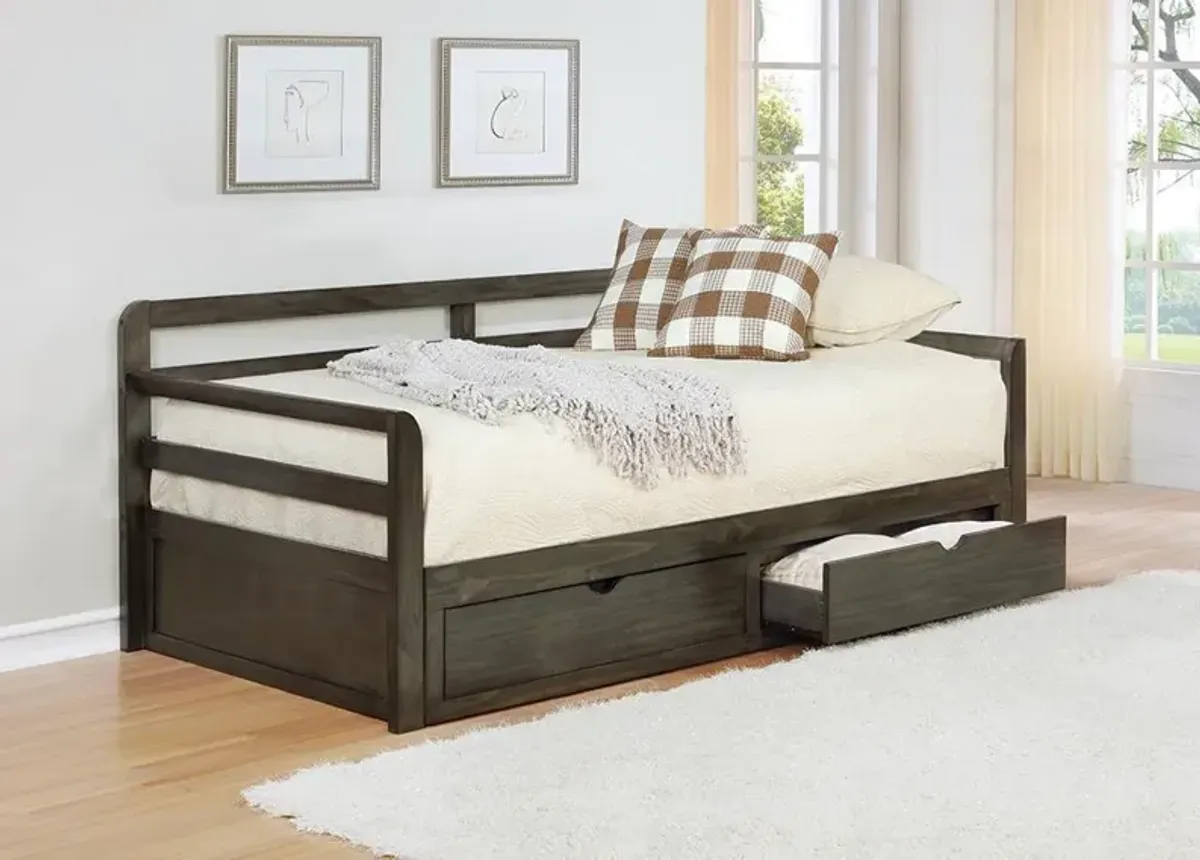 Coaster Sorrento 2-Drawer Twin XL Daybed with Extension Trundle Grey