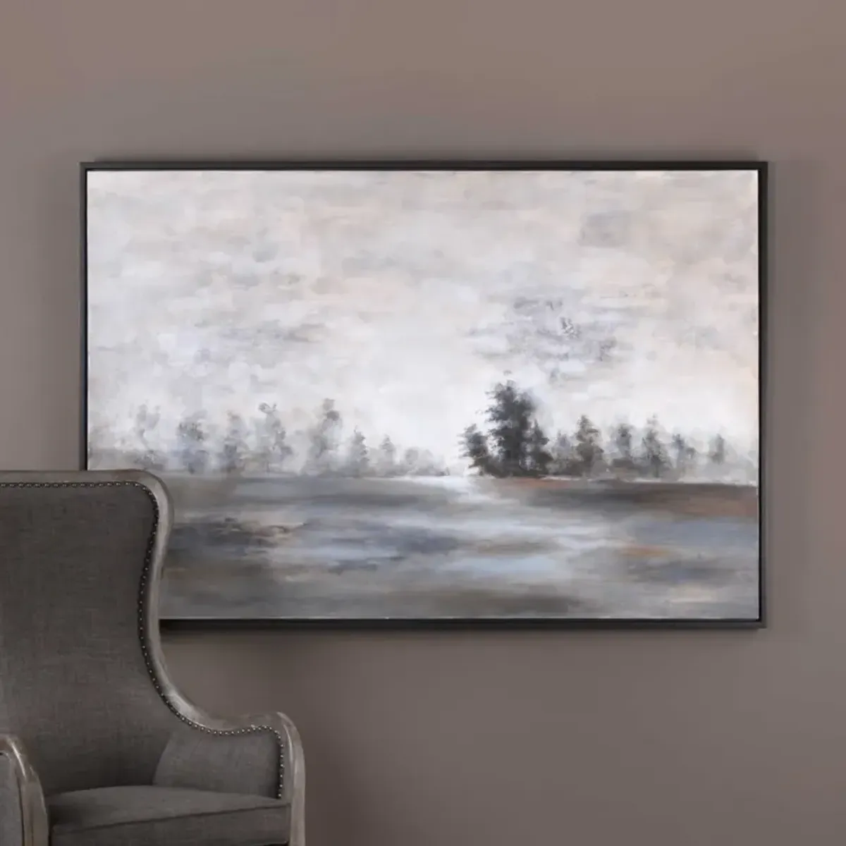 Uttermost Evening Mist Gray Landscape Wall Art