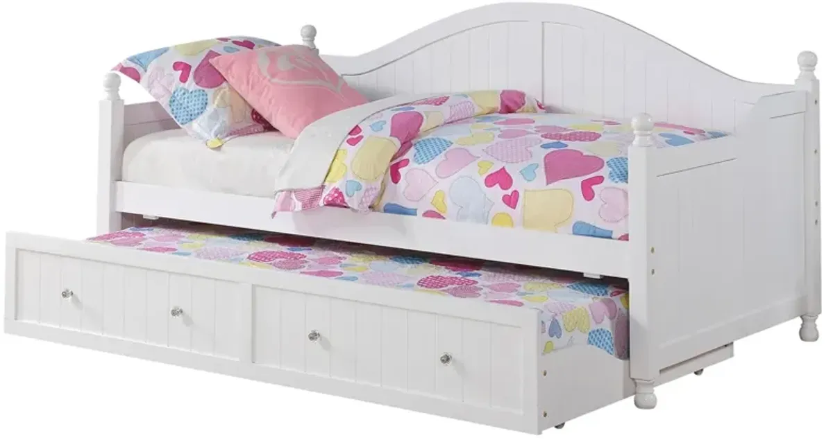 Coaster Julie Ann Wood Twin Daybed with Trundle White